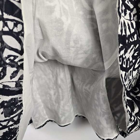 Lands' End Women's Black And White Pattern Suplice Sleeveless Dress Cotton 18 - Picture 8 of 15